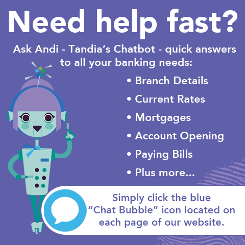 Tandia Cnatbot - Ask Andi for all your banking questions!